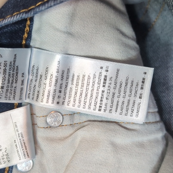 Levi's 505 Regular Fit Dark Wash Blue Jeans - Picture 6 of 7